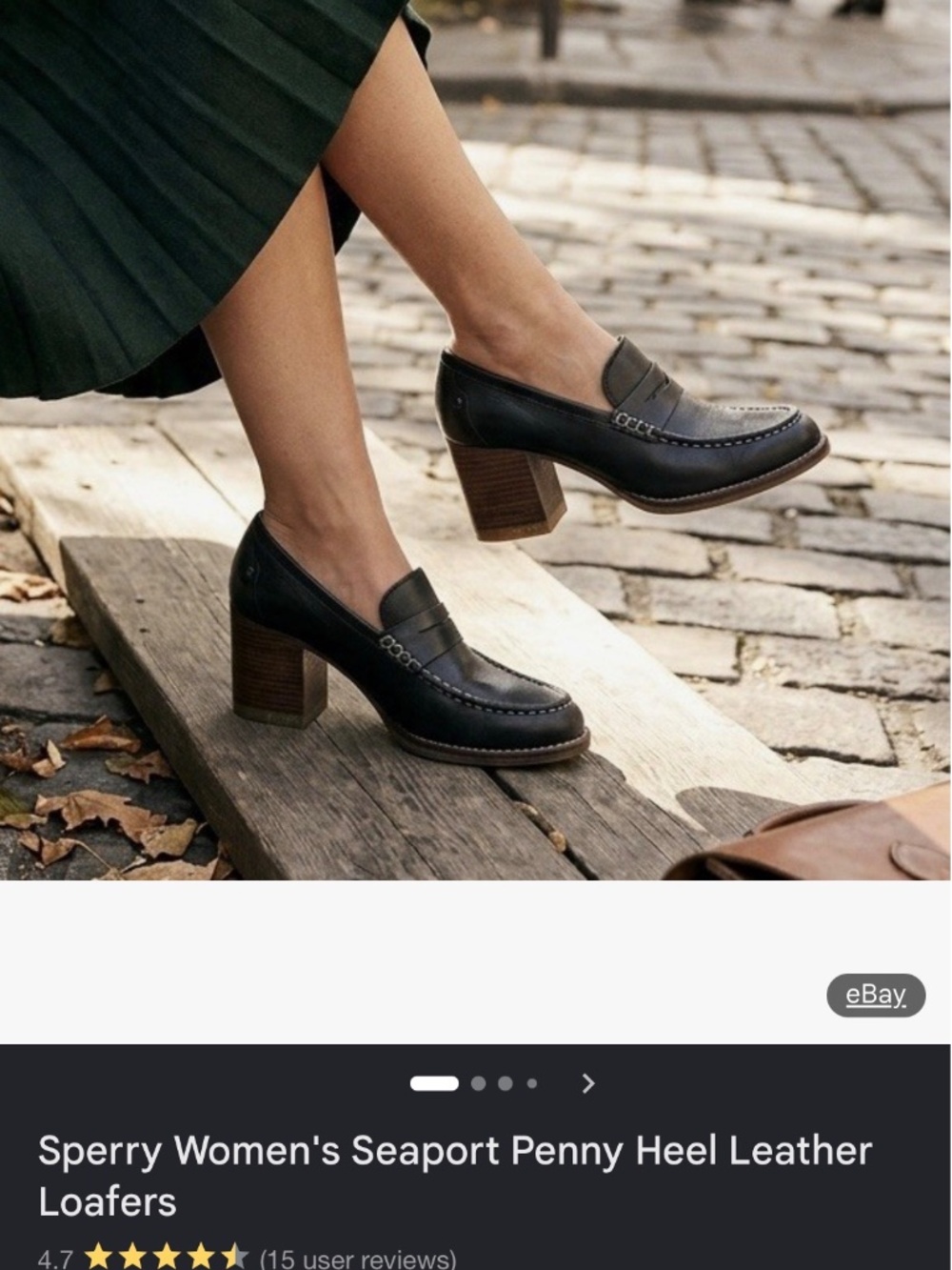 Sperry Seasport Penny Loafer with block heel Black size 8 - Picture 7 of 7